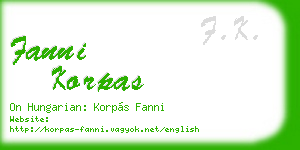 fanni korpas business card